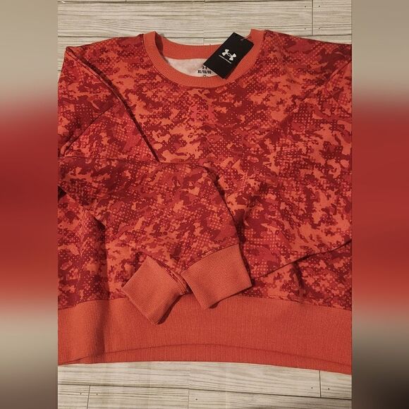 Women's Under Armour Camo Rival Fleece Crew Sweatshirt Calipso Size XL - Picture 9 of 13